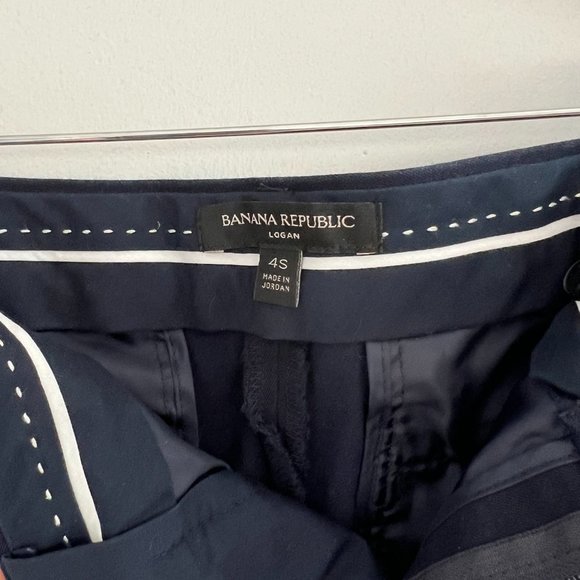 Banana Republic Navy Blue Women's Logan Trouser Pants Size 4S - Picture 3 of 5